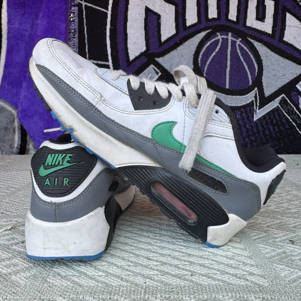 Size 5Y/W6.5 - Nike‎ Air Max 90 LTR White/Stadium Green Shoes (DV3607 102)